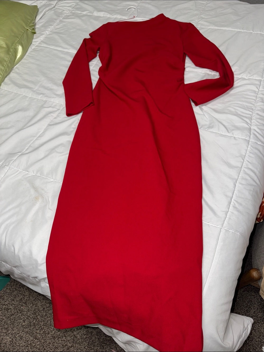 Zara Red Long Sleeve Maxi Dress